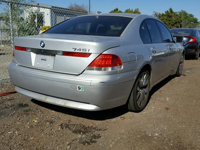 WBAGL63423DP65597 - 2003 BMW 745 I SILVER photo 4
