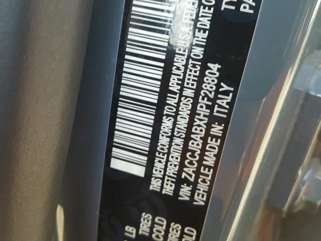 ZACCJBABXHPF28804 - 2017 JEEP RENEGADE S 石墨色 照片 10