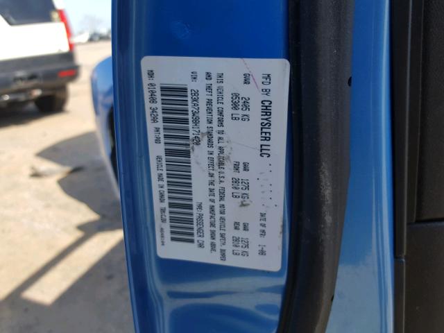 2B3KA73W98H171420 - 2008 DODGE CHARGER SR BLUE photo 10