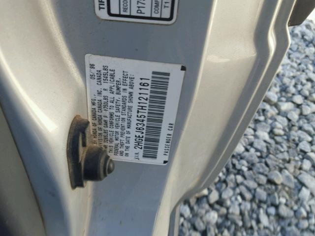 2HGEJ6345TH121161 - 1996 HONDA CIVIC DX SILVER photo 10