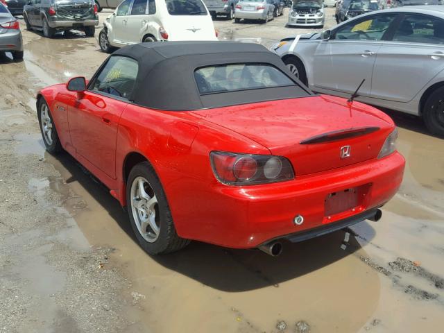 JHMAP11403T001061 - 2003 HONDA S2000 RED photo 3