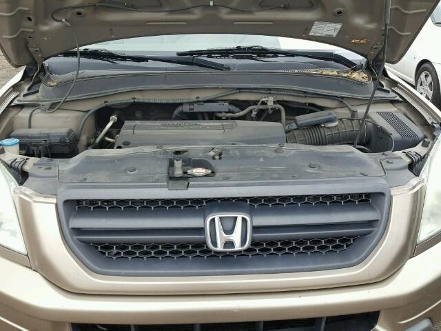 2HKYF18613H619990 - 2003 HONDA PILOT EXL GOLD photo 7