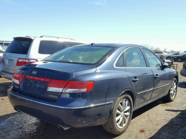 KMHFC46F97A240734 - 2007 HYUNDAI AZERA SE BLUE photo 4