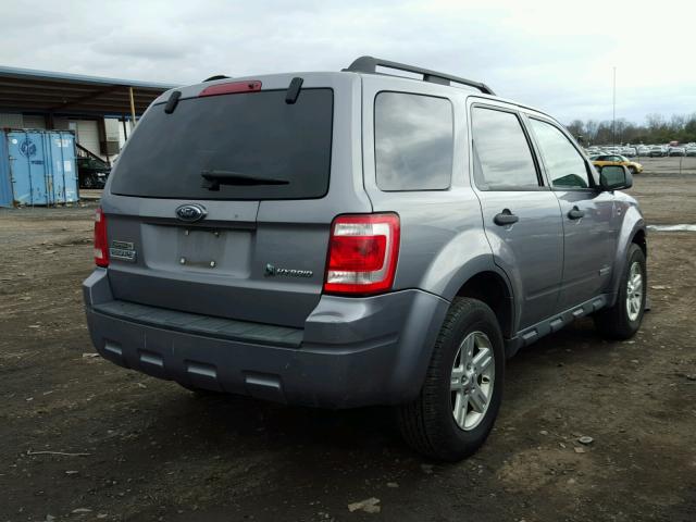 1FMCU59HX8KD65157 - 2008 FORD ESCAPE HEV GRAY photo 4