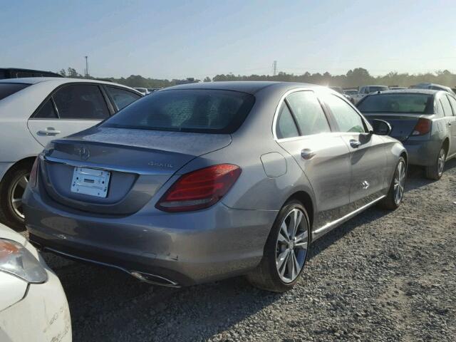 55SWF4KB7FU007597 - 2015 MERCEDES-BENZ C 300 4MAT GRAY photo 4