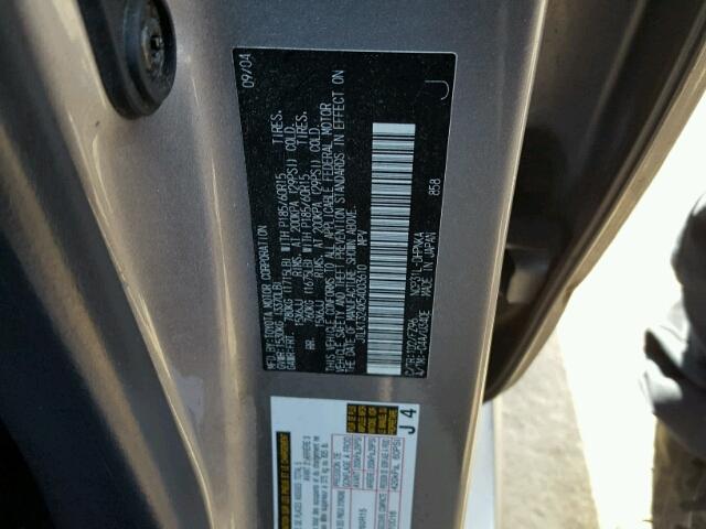 JTLKT324X54003610 - 2005 TOYOTA SCION XB ნაცრისფერი ფოტო 10