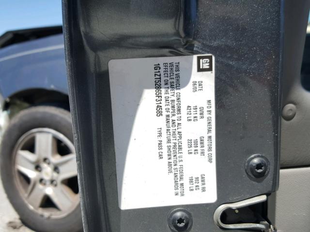 1G1ZT52865F314585 - 2005 CHEVROLET MALIBU LS ნაცრისფერი ფოტო 10