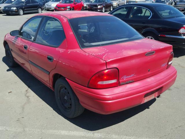 1P3ES27C1VD204513 - 1997 PLYMOUTH NEON BASE 红色 照片 3