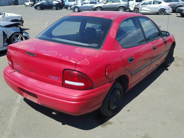 1P3ES27C1VD204513 - 1997 PLYMOUTH NEON BASE 红色 照片 4