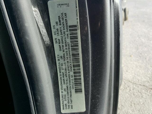 3VWCK31C65M409087 - 2005 VOLKSWAGEN NEW BEETLE ნაცრისფერი ფოტო 10