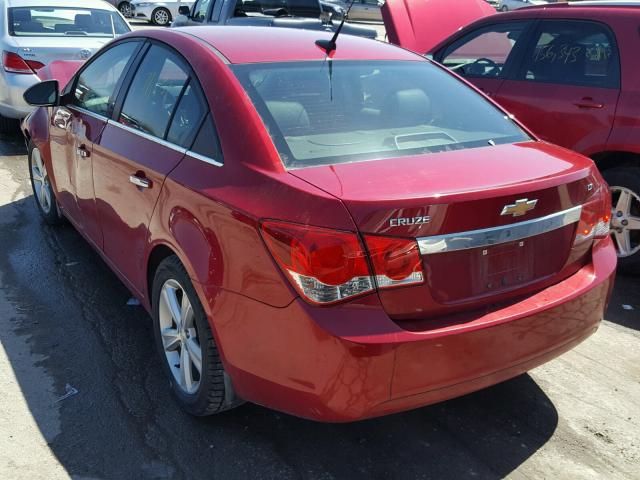 1G1PG5SC4C7323132 - 2012 CHEVROLET CRUZE LT BURGUNDY photo 3