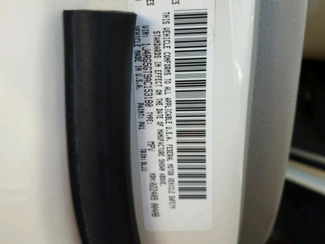 1J4RG5GT9AC153180 - 2010 JEEP COMMANDER WHITE photo 10