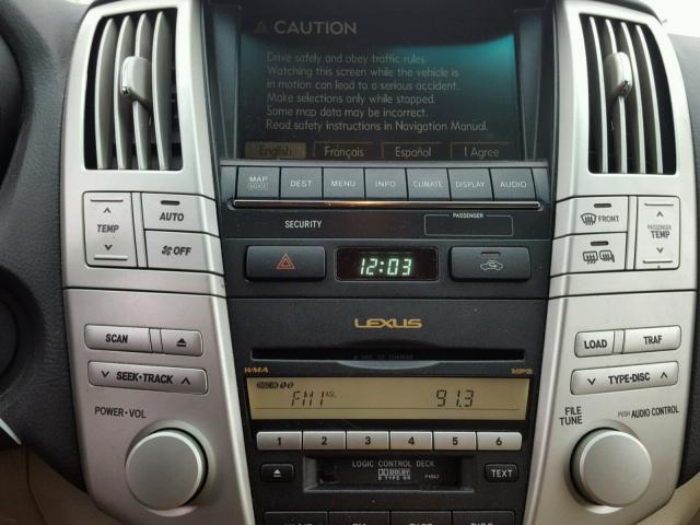 JTJHW31U872010307 - 2007 LEXUS RX 400H BLUE photo 9