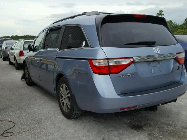 5FNRL5H40DB066431 - 2013 HONDA ODYSSEY EX BLUE photo 3