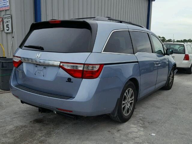 5FNRL5H40DB066431 - 2013 HONDA ODYSSEY EX BLUE photo 4