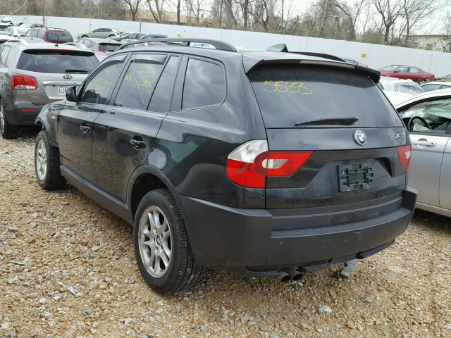 WBXPA73424WC39626 - 2004 BMW X3 2.5I BLACK photo 3