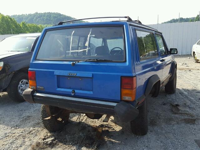 1J4FJ67S7PL516683 - 1993 JEEP CHEROKEE S BLUE photo 4