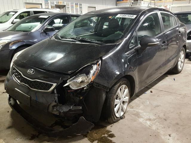 KNADN4A3XE6362311 - 2014 KIA RIO EX BLACK photo 2