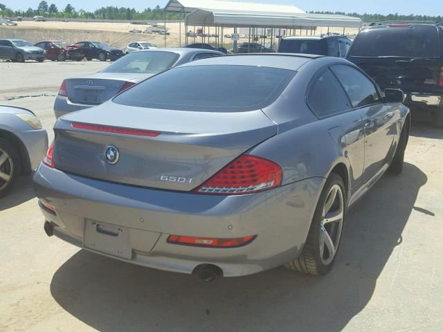 WBAEA53539CV92137 - 2009 BMW 650 I GRAY photo 4