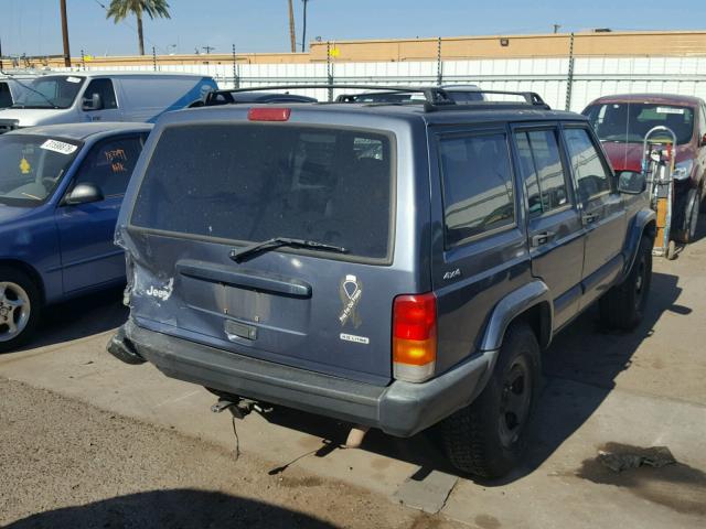 1J4FF48S21L557637 - 2001 JEEP CHEROKEE S BLUE photo 4