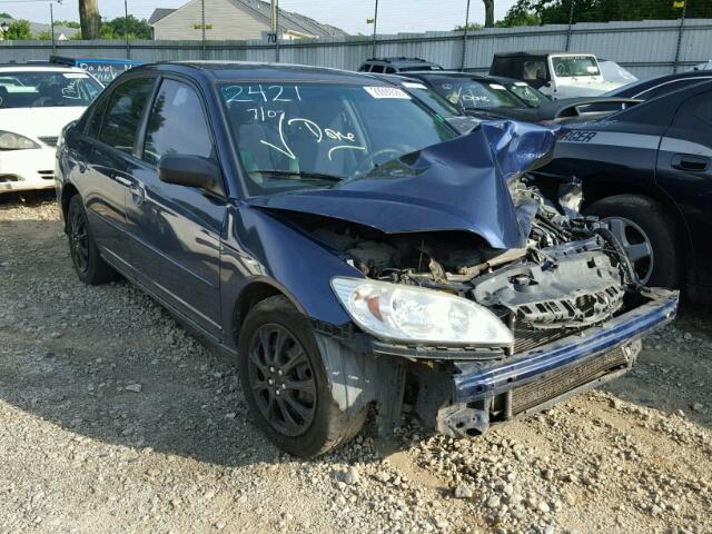 2HGES16664H502421 - 2004 HONDA CIVIC LX BLUE photo 1