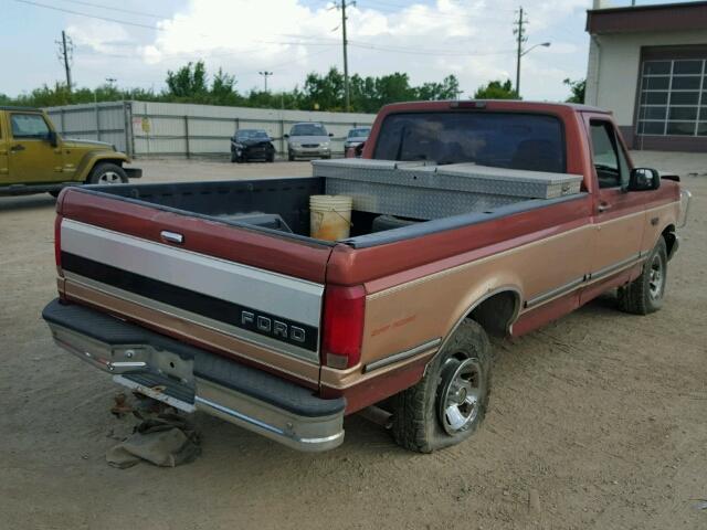 1FTEF14N7SNA16654 - 1995 FORD F150 MAROON photo 4