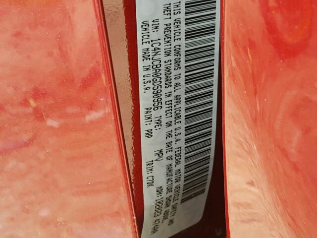 1C4NJCBA0GD590956 - 2016 JEEP COMPASS SP BURGUNDY photo 10