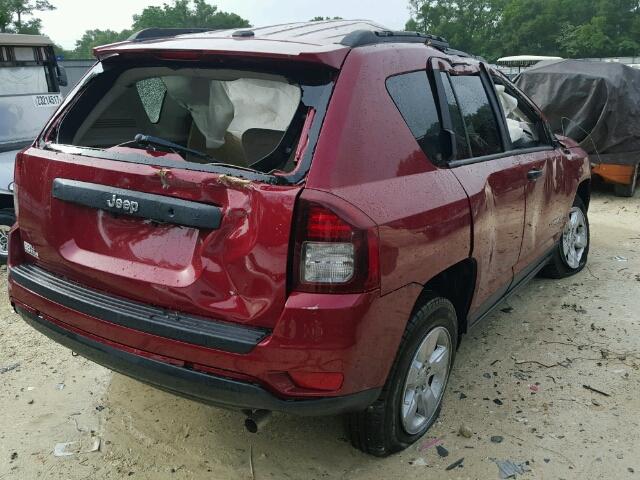 1C4NJCBA0GD590956 - 2016 JEEP COMPASS SP BURGUNDY photo 4