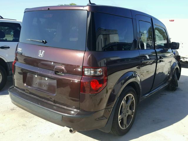 5J6YH18938L003032 - 2008 HONDA ELEMENT SC MAROON photo 4