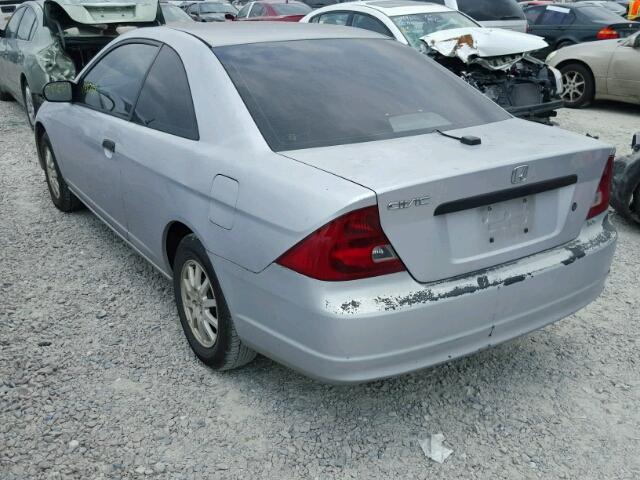 1HGEM21782L079860 - 2002 HONDA CIVIC HX SILVER photo 3