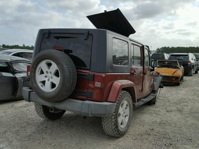 1J4GA59127L168357 - 2007 JEEP WRANGLER S MAROON photo 4