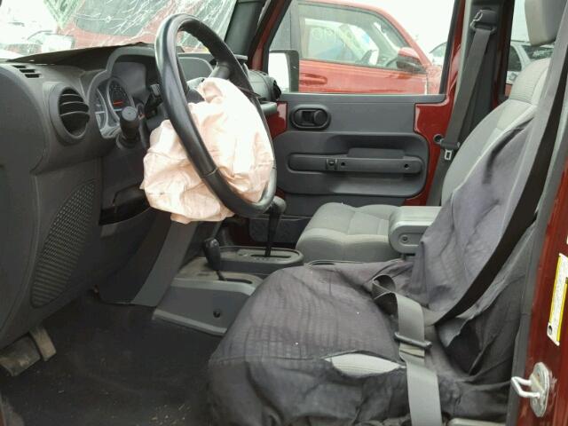 1J4GA59127L168357 - 2007 JEEP WRANGLER S MAROON photo 5