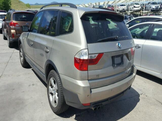 WBXPC93487WF08609 - 2007 BMW X3 3.0SI BEIGE photo 3