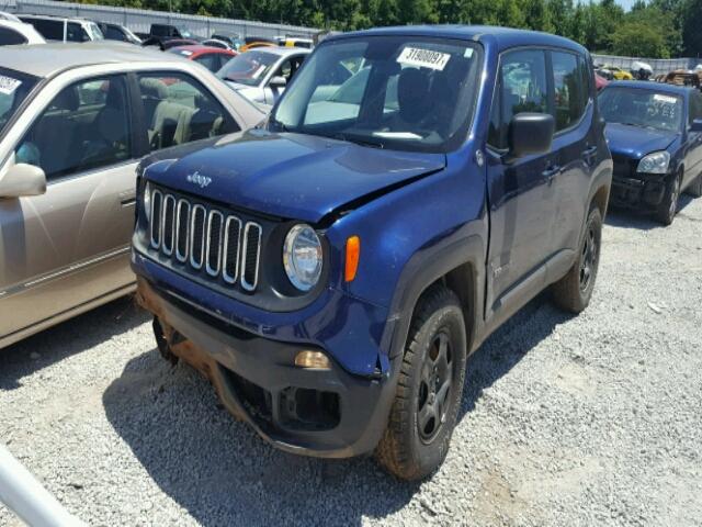 ZACCJBAT8GPD32142 - 2016 JEEP RENEGADE S BLUE photo 2