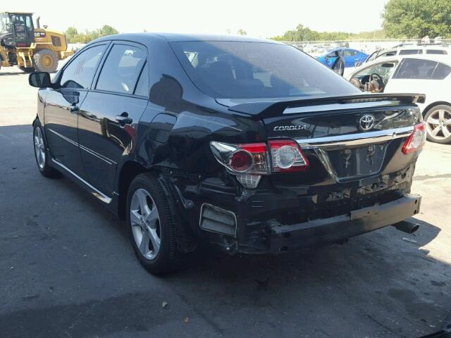 5YFBU4EE9DP220497 - 2013 TOYOTA COROLLA BA BLACK photo 3