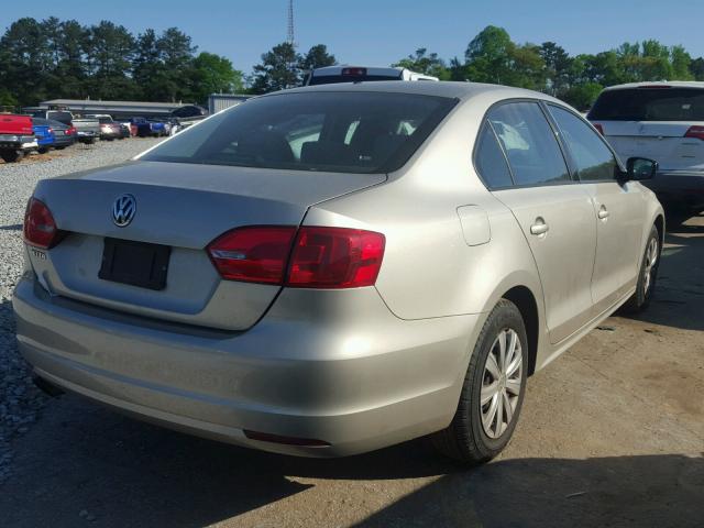 3VW2K7AJ7DM209190 - 2013 VOLKSWAGEN JETTA BASE 金色 照片 4
