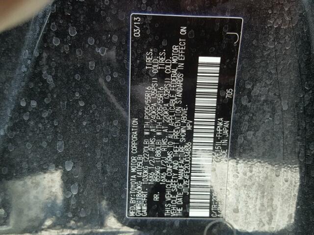 JTLZE4FE2DJ034836 - 2013 TOYOTA SCION XB BLACK photo 10