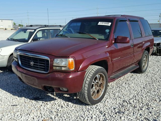 1GYEK13R7XR406082 - 1999 CADILLAC ESCALADE BURGUNDY photo 2