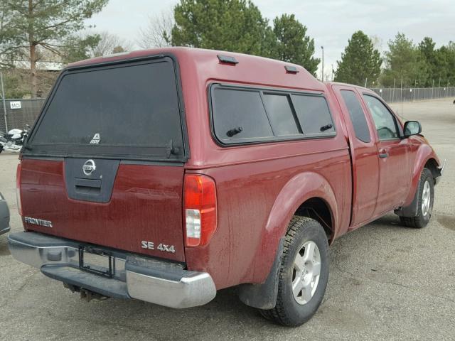 1N6AD06W97C463507 - 2007 NISSAN FRONTIER K RED photo 4