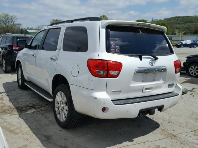 5TDBY67A18S018616 - 2008 TOYOTA SEQUOIA PL WHITE photo 3