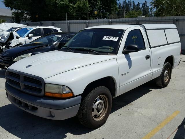 1B7FL26X81S341220 - 2001 DODGE DAKOTA WHITE photo 2