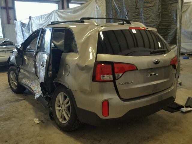 5XYKT4A62EG526772 - 2014 KIA SORENTO LX SILVER photo 3