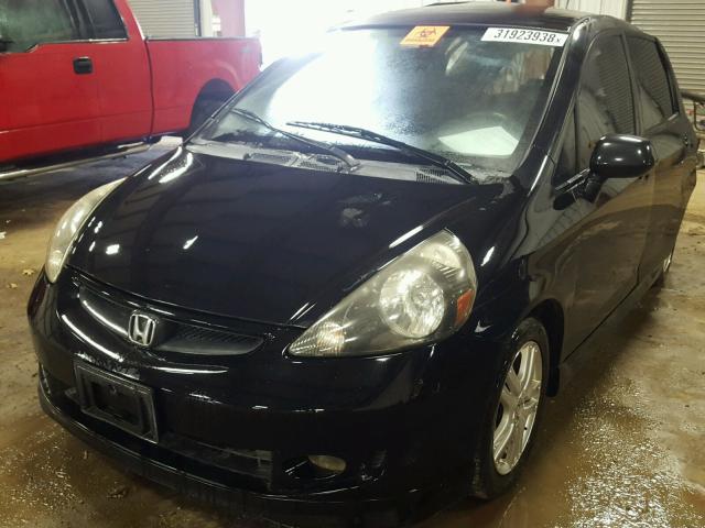 JHMGD38647S019287 - 2007 HONDA FIT S BLACK photo 2