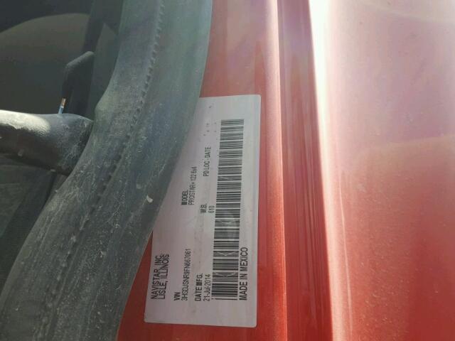 3HSDJSNR9FN667061 - 2015 INTERNATIONAL PROSTAR RED photo 10