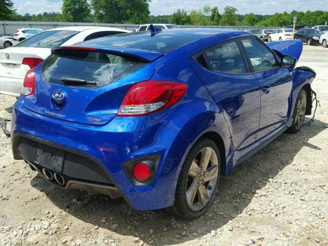 KMHTC6AE3DU179517 - 2013 HYUNDAI VELOSTER T BLUE photo 4