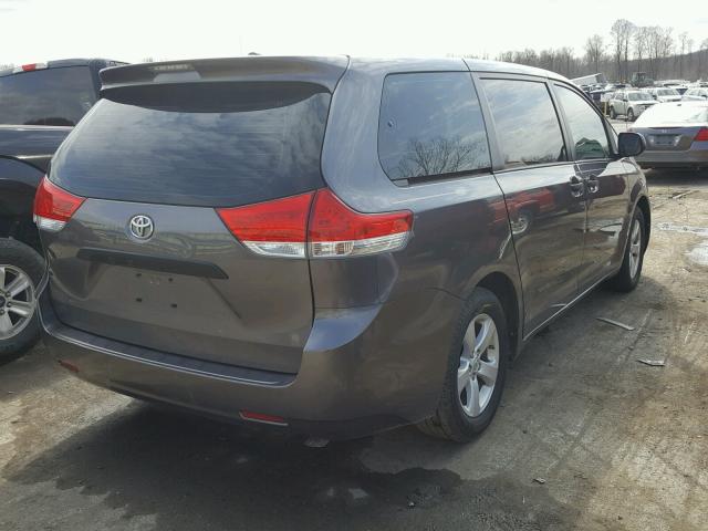 5TDZK3DCXBS088787 - 2011 TOYOTA SIENNA BAS GRAY photo 4