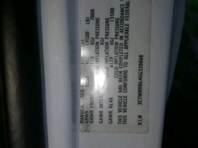 3C7WRMDL4GG320068 - 2016 RAM 5500 WHITE photo 10