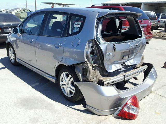 JHMGD37627S031598 - 2007 HONDA FIT S SILVER photo 3