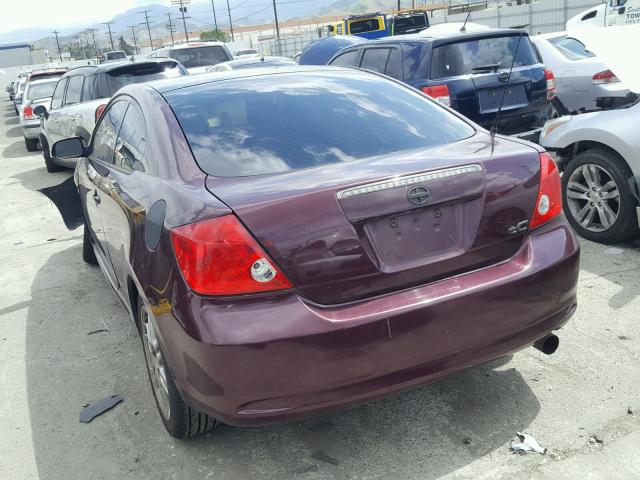 JTKDE177070167778 - 2007 TOYOTA SCION TC MAROON photo 3