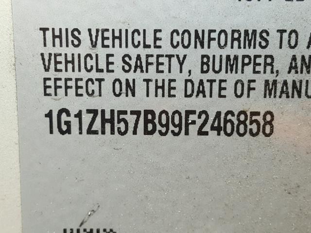 1G1ZH57B99F246858 - 2009 CHEVROLET MALIBU 1LT 金色 照片 10